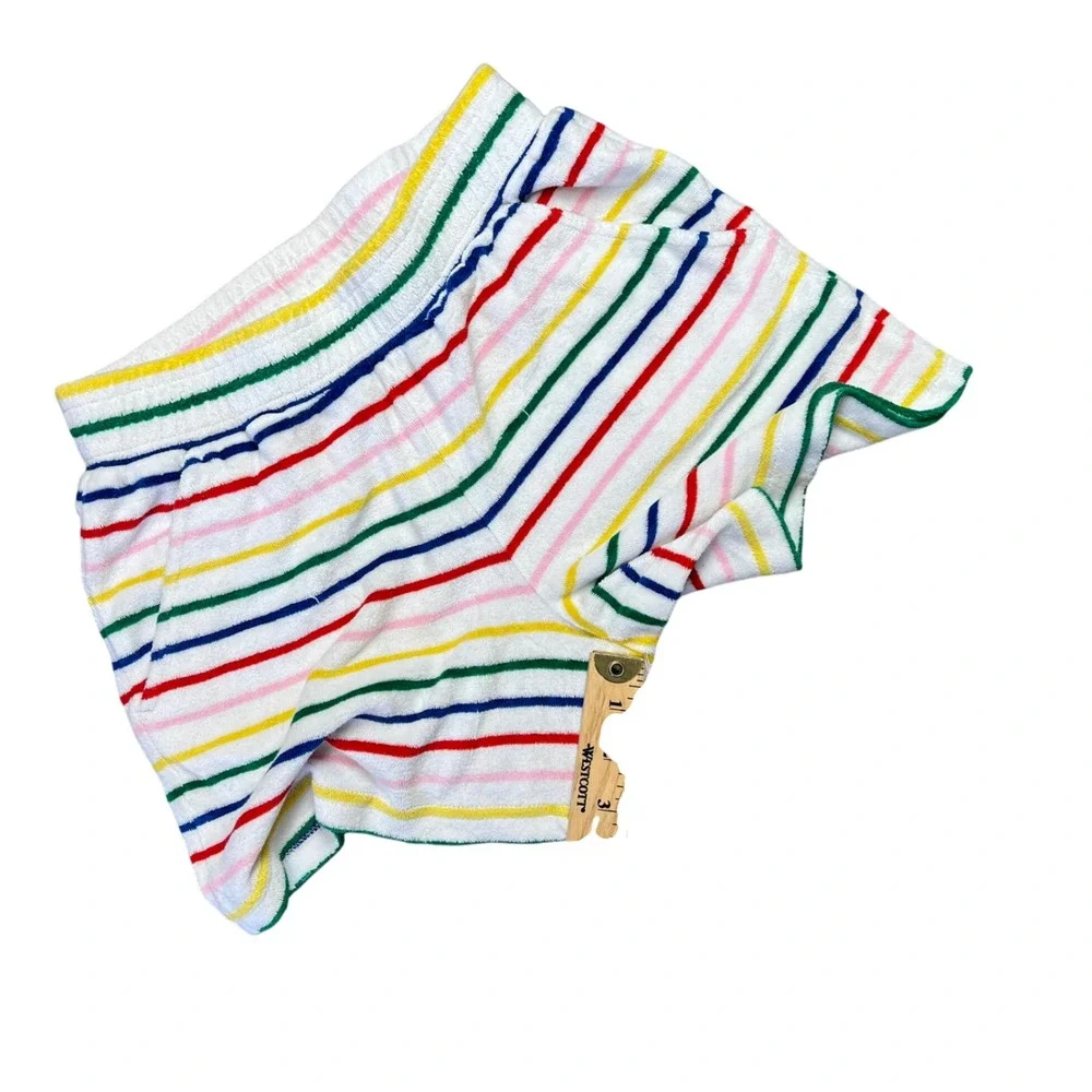 Hanna Andersson‎ Kids Rainbow Stripe Terry Cloth Shorts Multi Size 150 US 12